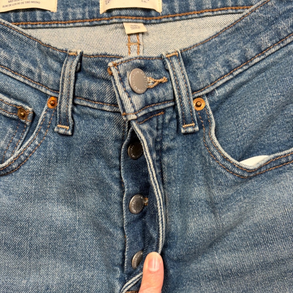Universal Thread Womens Button Fly Mid Rise 80s Slim Jeans Raw Hem Size 8/R - Picture 16 of 16
